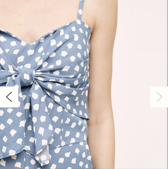 Anthropologie Whit Two Womens 0P Blue Knotted Dots Jumpsuit Tencel - Picture 3 of 4